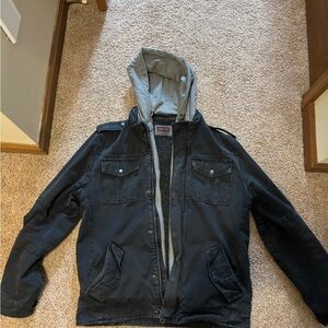 Levi's Men's Dark Gray Hooded Field Jacket